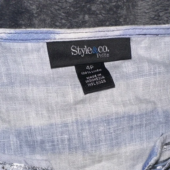 Style & Co. Navy and White Tunic Top - Picture 3 of 4